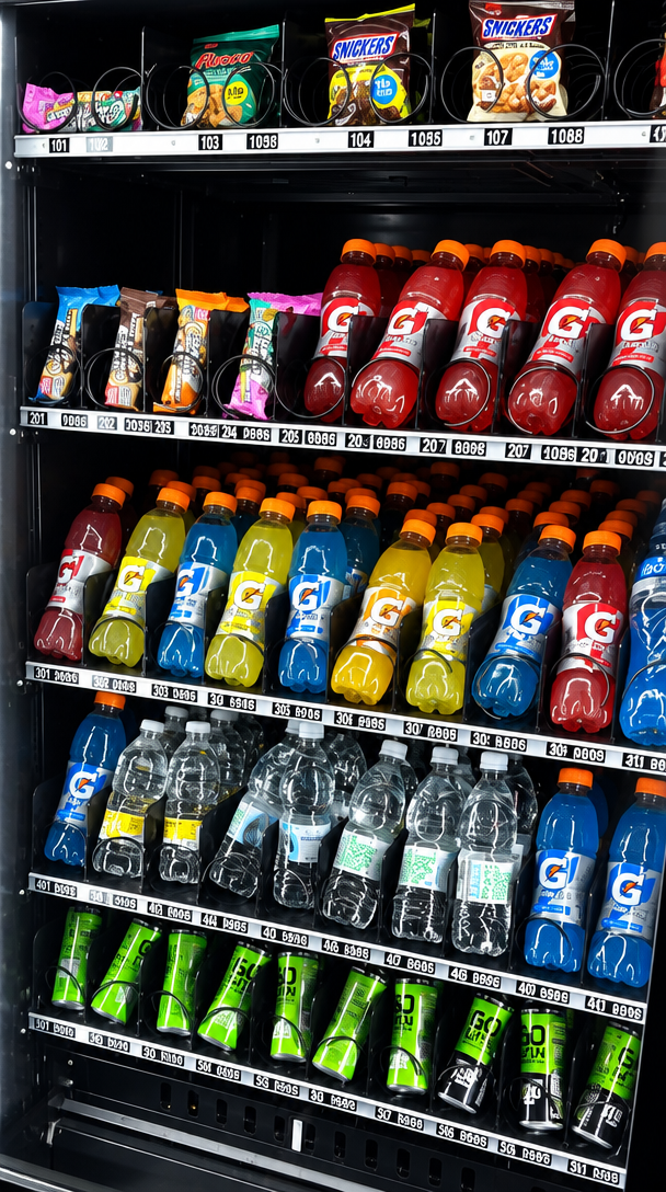 A fully stocked Nexvia vending machine